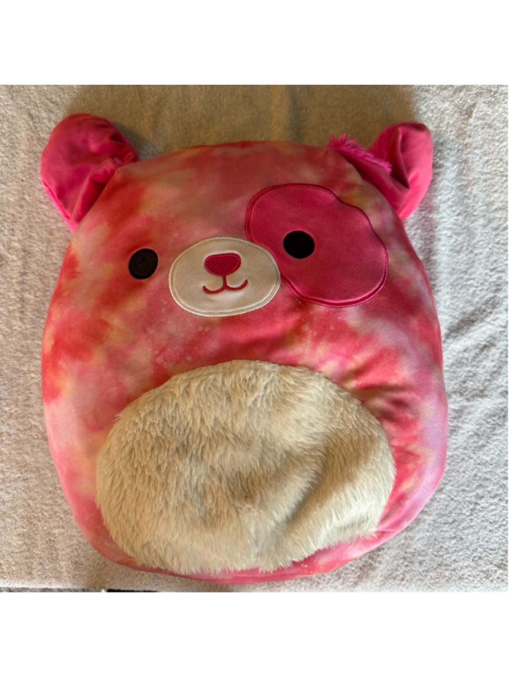 Kids Squishmallows Plush Pink White Tie-Dye Animal